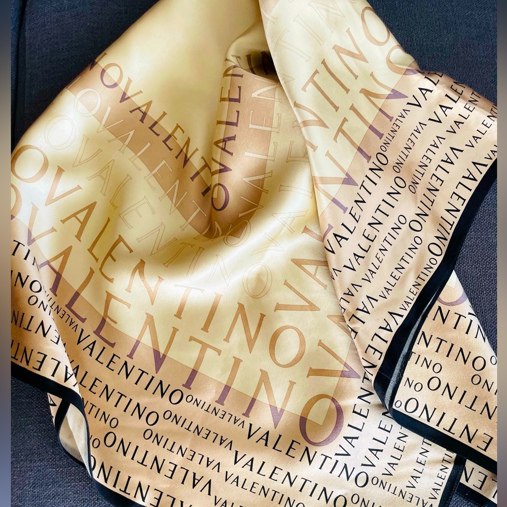 Valentino pure silk cream colour square scarf